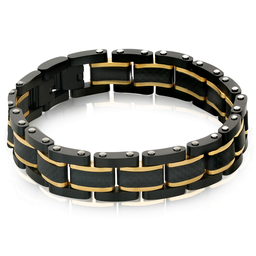 Bracelet stainless et fibre de carbone
