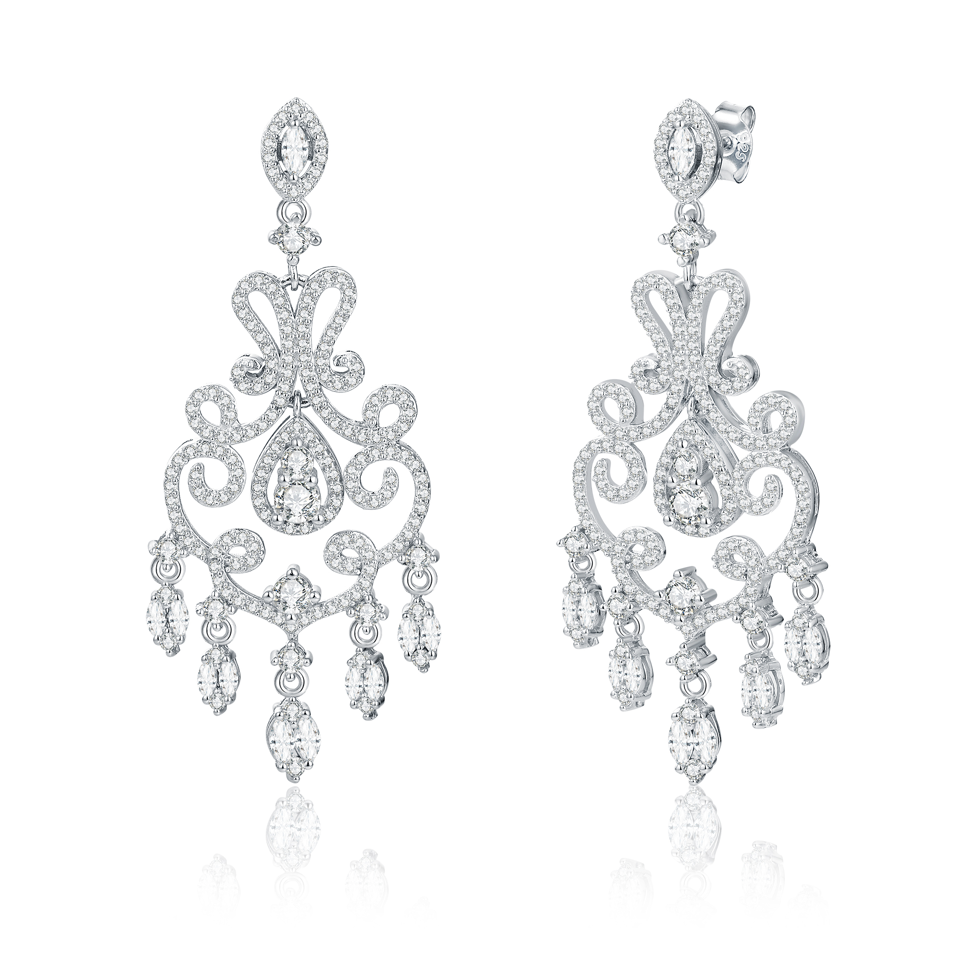 Boucles d'oreilles pour femme en argent 925, cubic zirconium - BO-GABRIELLE-S - Pinkalie