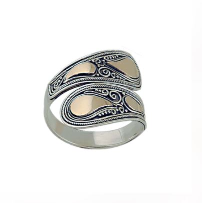 Bague pour femme en argent 925 et or 18K
