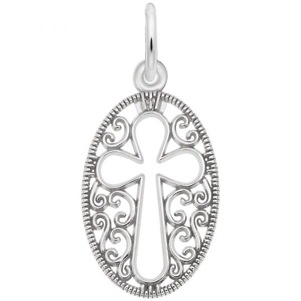 Pendentif en argent 925, médaillon et croix