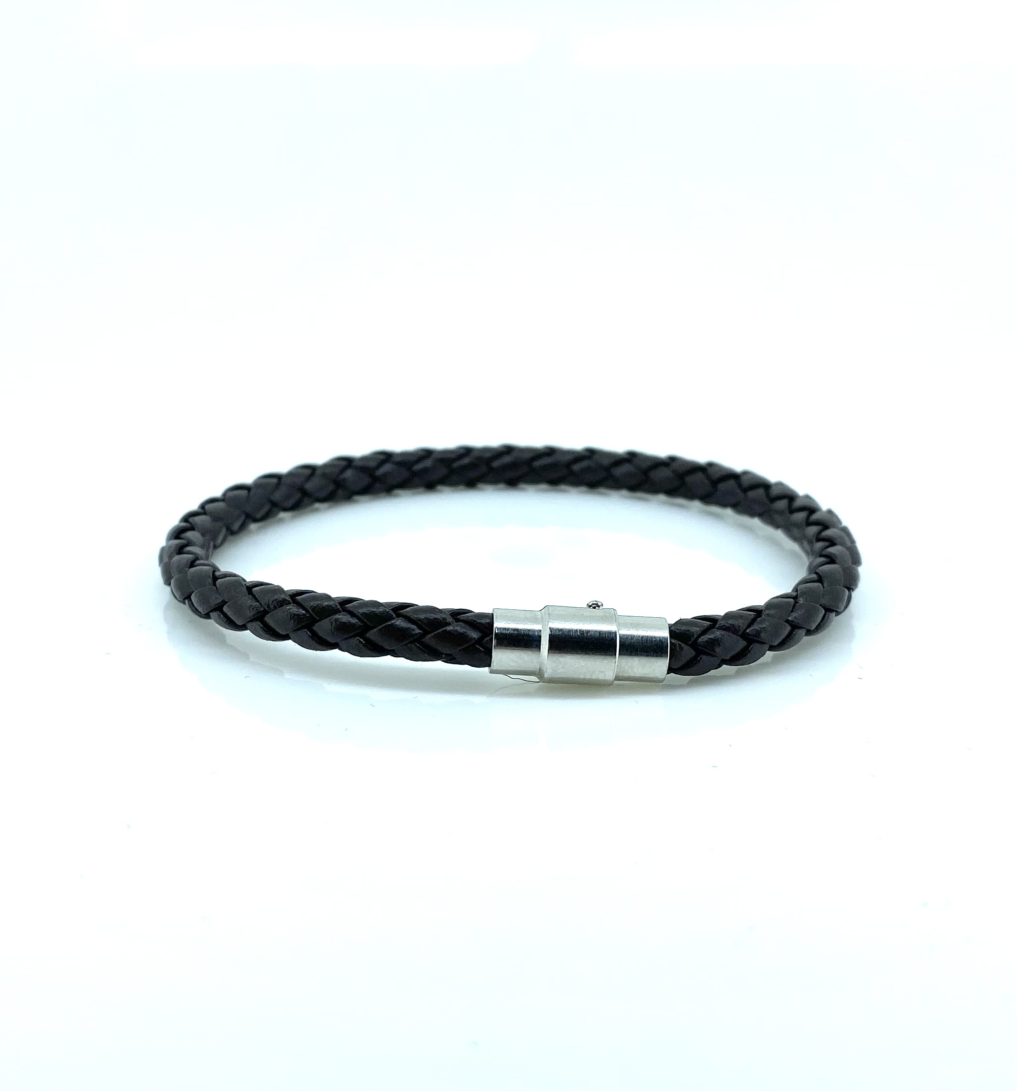 Bracelet pour homme en stainless et cuir