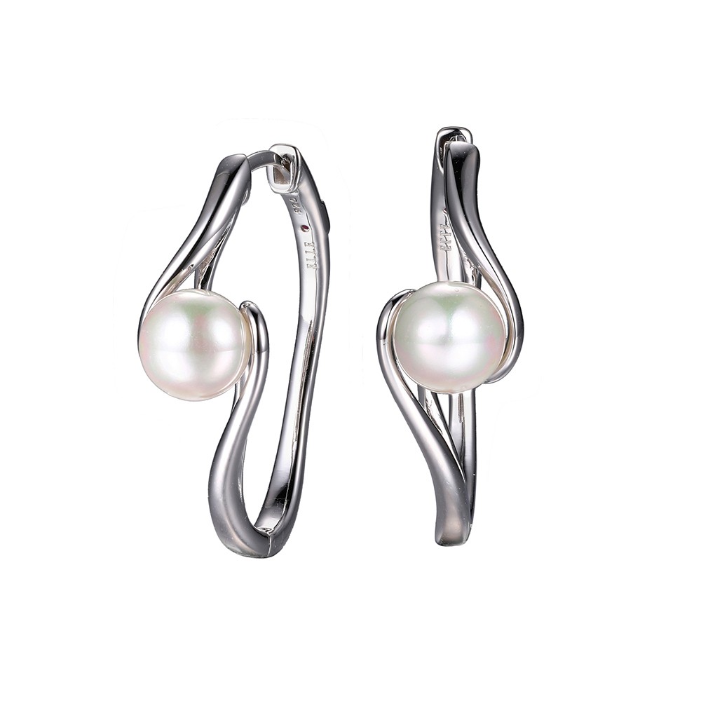 Boucles d'oreilles pour femme en argent 925, perles, anneau