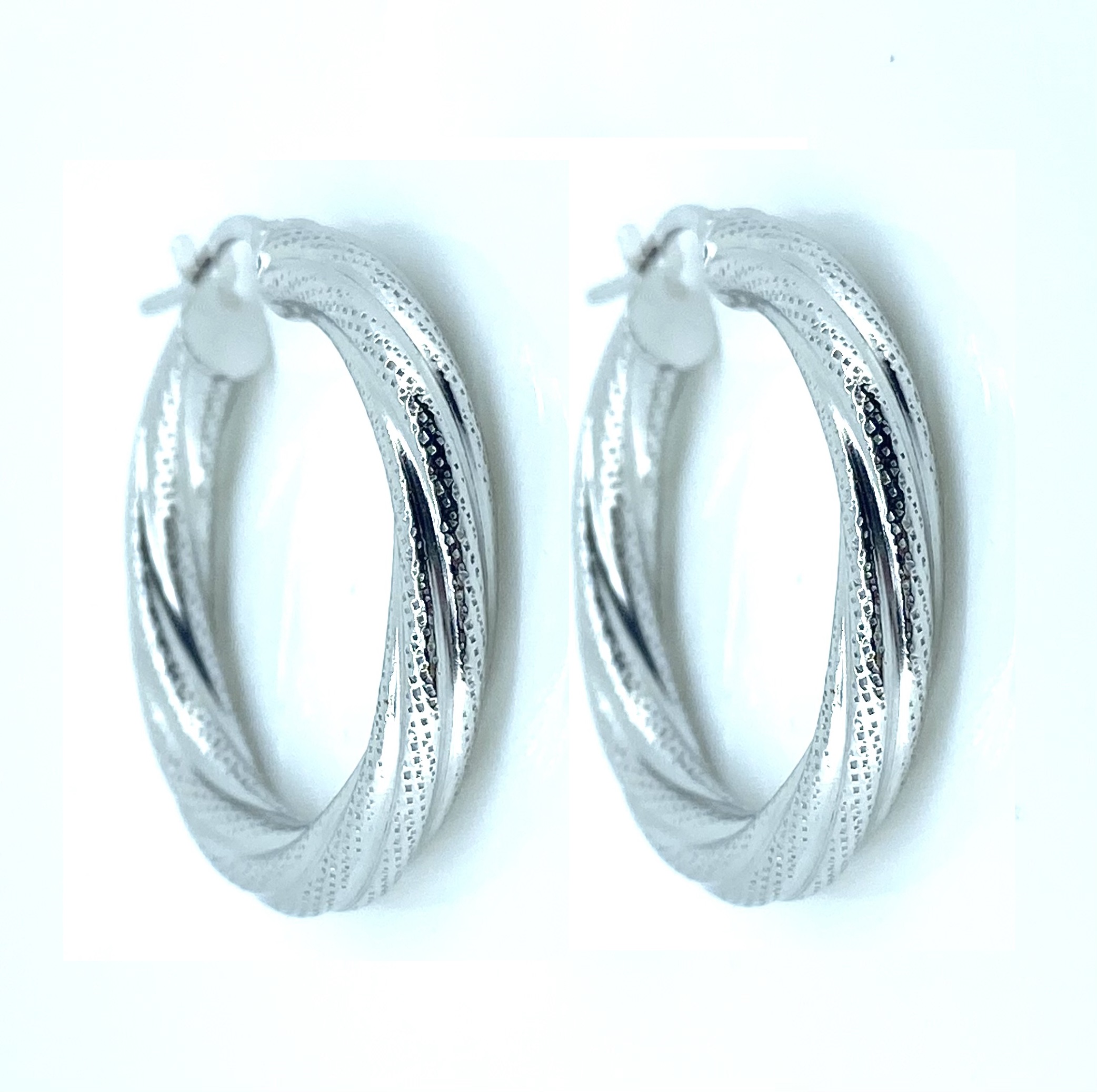 Boucles d'oreilles pour femme en argent 925, fourchette, 28mm