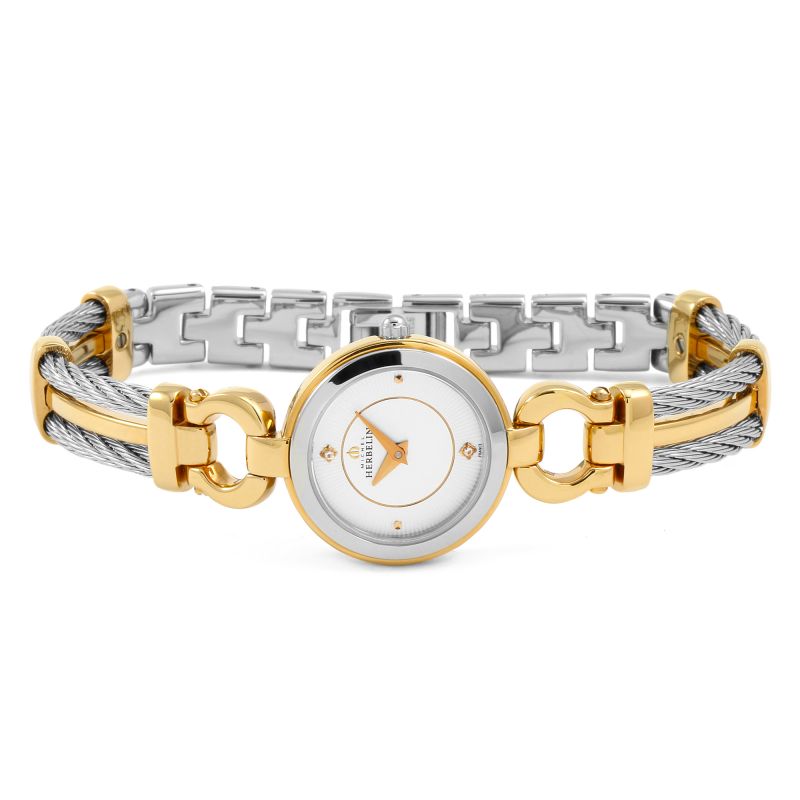 Montre femme, stainless de haute qualité, verre saphir, mouvement suisse, 5ATM, fils torsadés