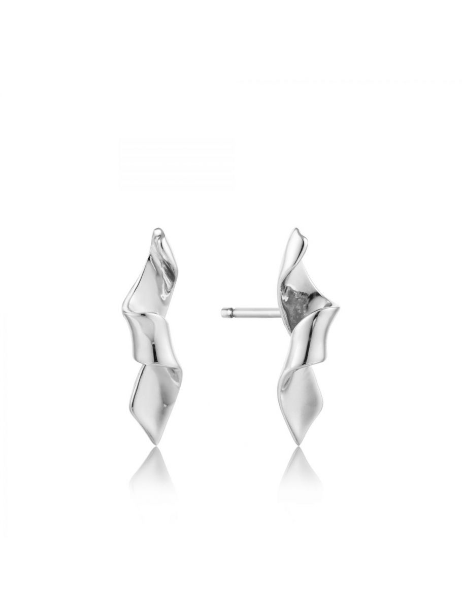 Boucle d'oreille argent 925, tige twistée, stud