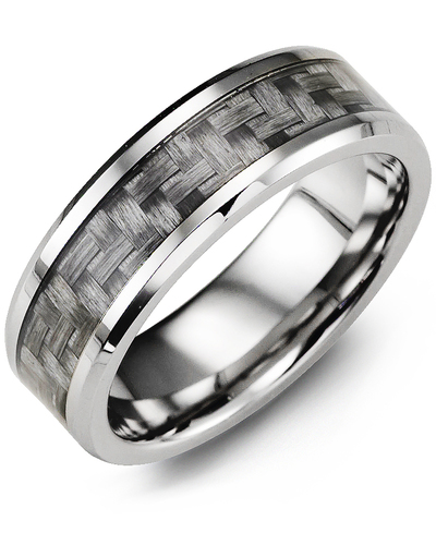 Bague pour homme en cobalt et fibre de carbone