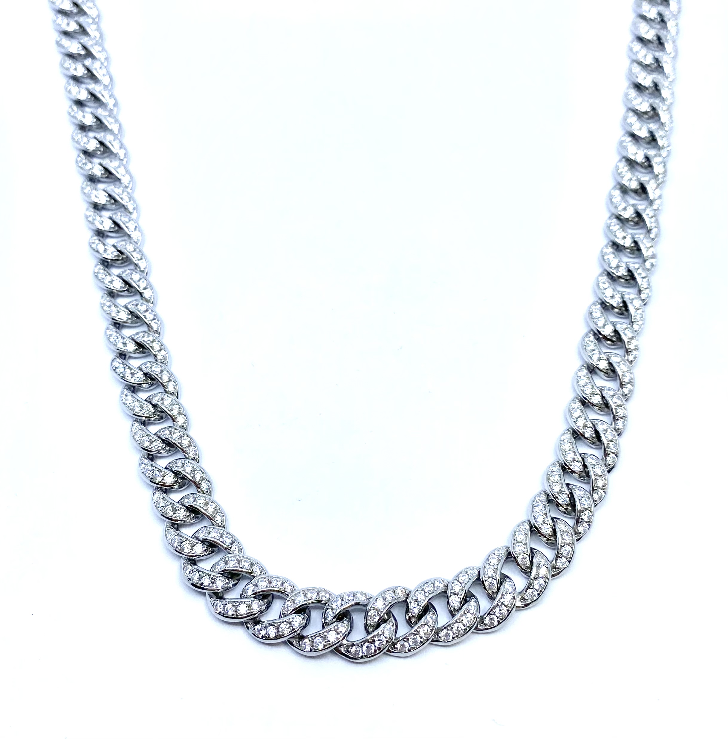 Collier pour homme en argent 925, gourmette, zircons