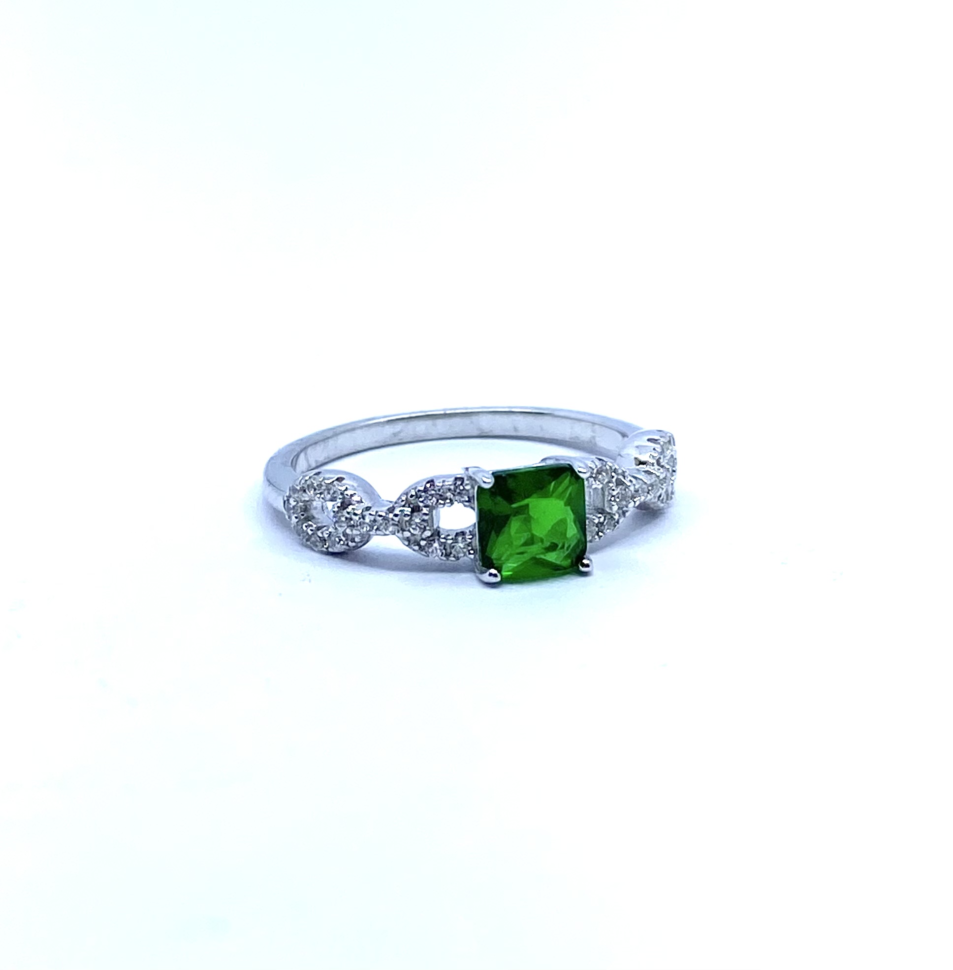Bague pour femme en argent 925, zircons, mai