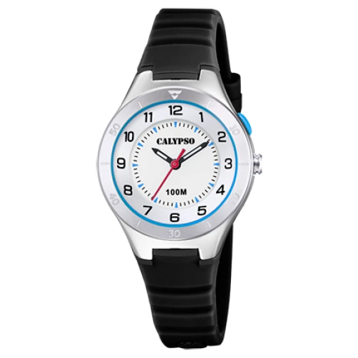 Montre pour enfant en stainless avec bracelet en silicone, lumière, 100M