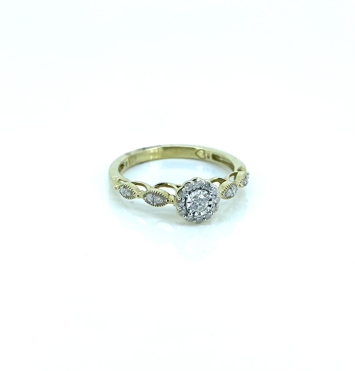 Bague pour femme en or 10k, 21 diamants I-1 pour 0.20 carat - RP2754 - Ammar