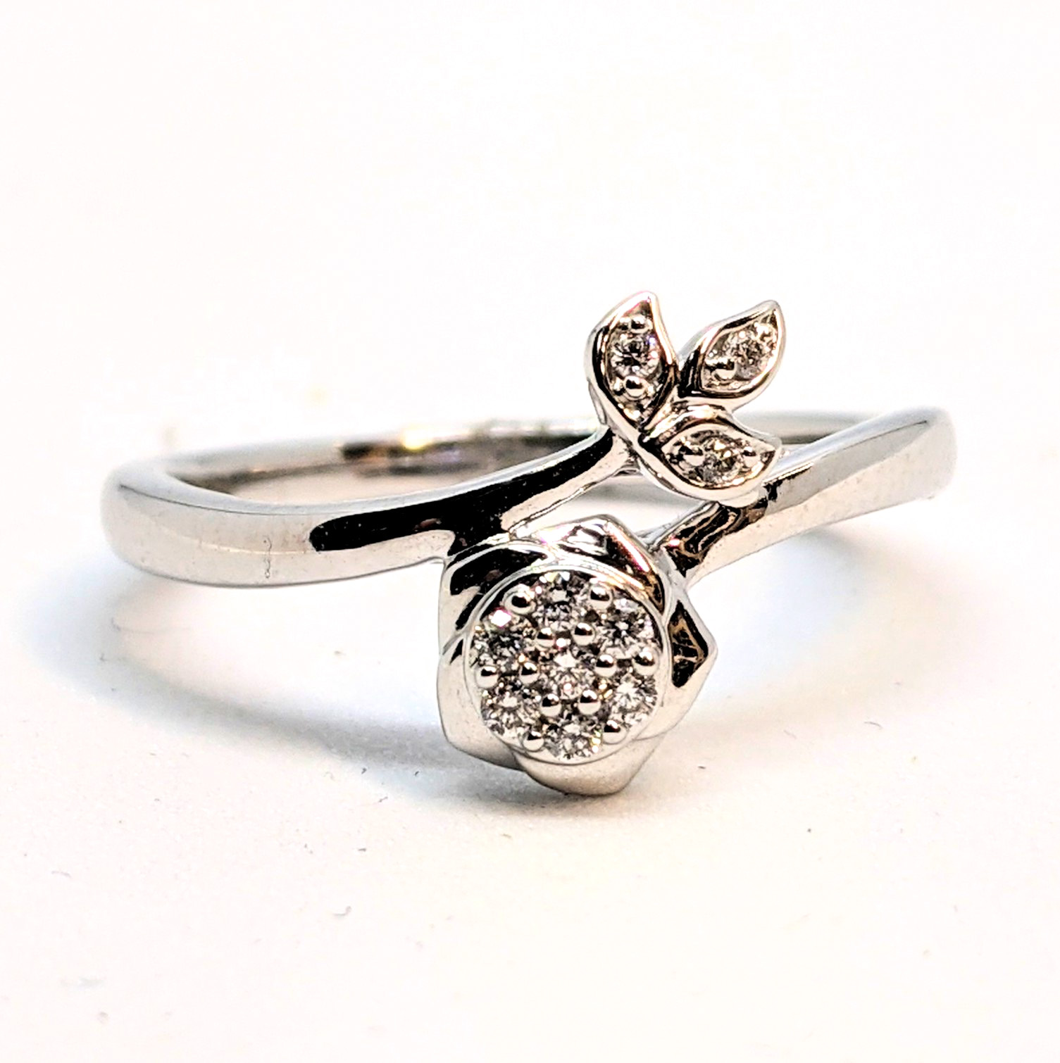 Bague or 14K, 8 points de diamants total