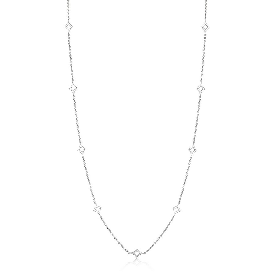 Collier pour femme en argent 925, losanges
