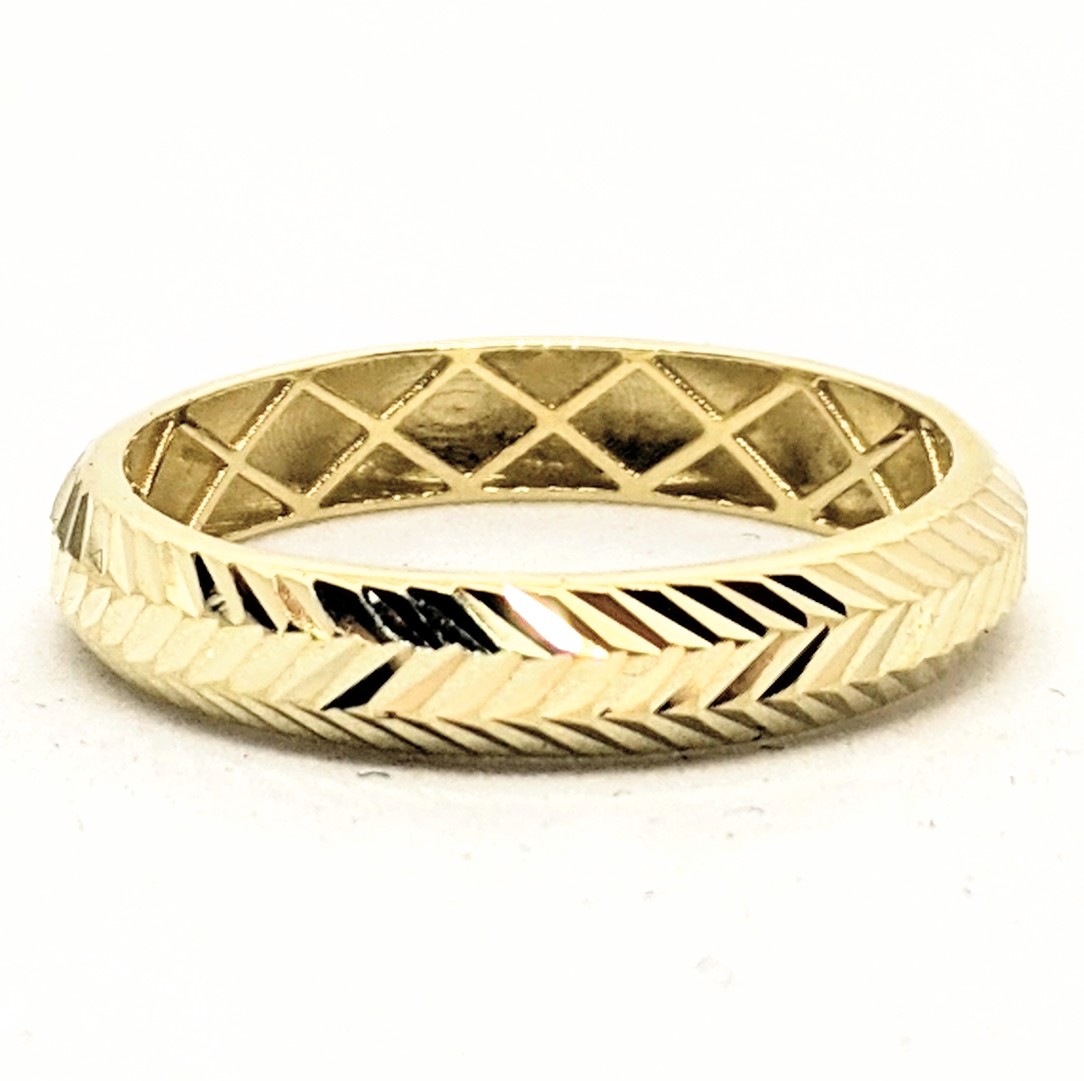 Bague vide pour femme en or 10K, gravure