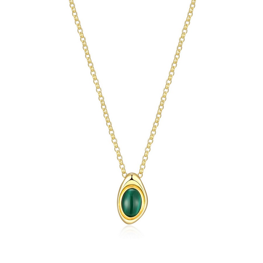 Pendentif pour femme en argent 925, malachite - 30LC0P3046 - ELLE