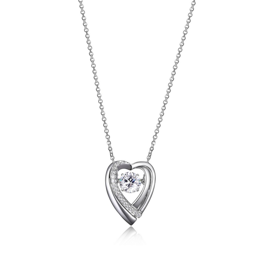 Pendantif pour femme en argent 925, cubic zirconium, coeur