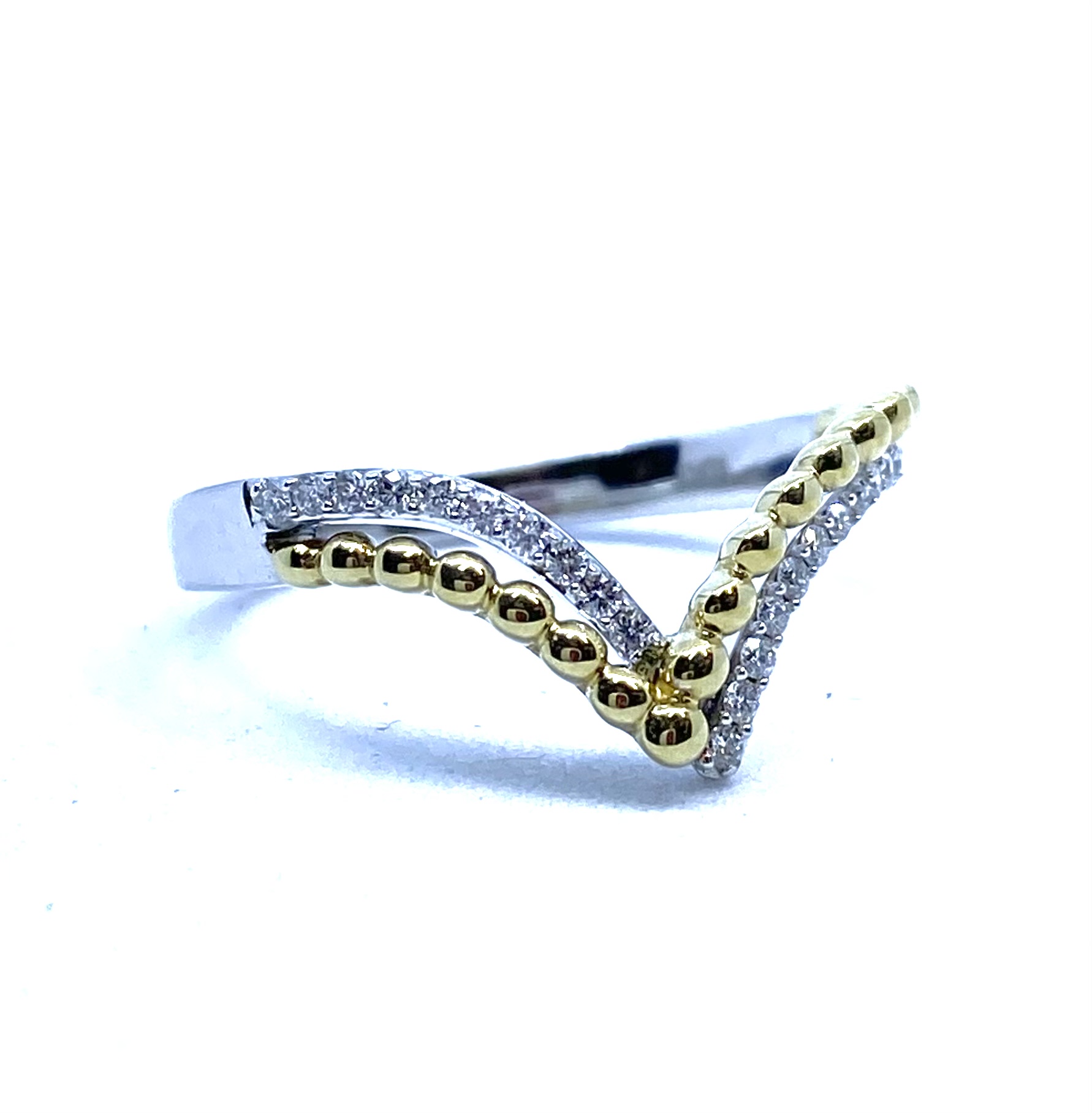 Bague pour femme en or 10k, 25 diamants pour 0.15 carat