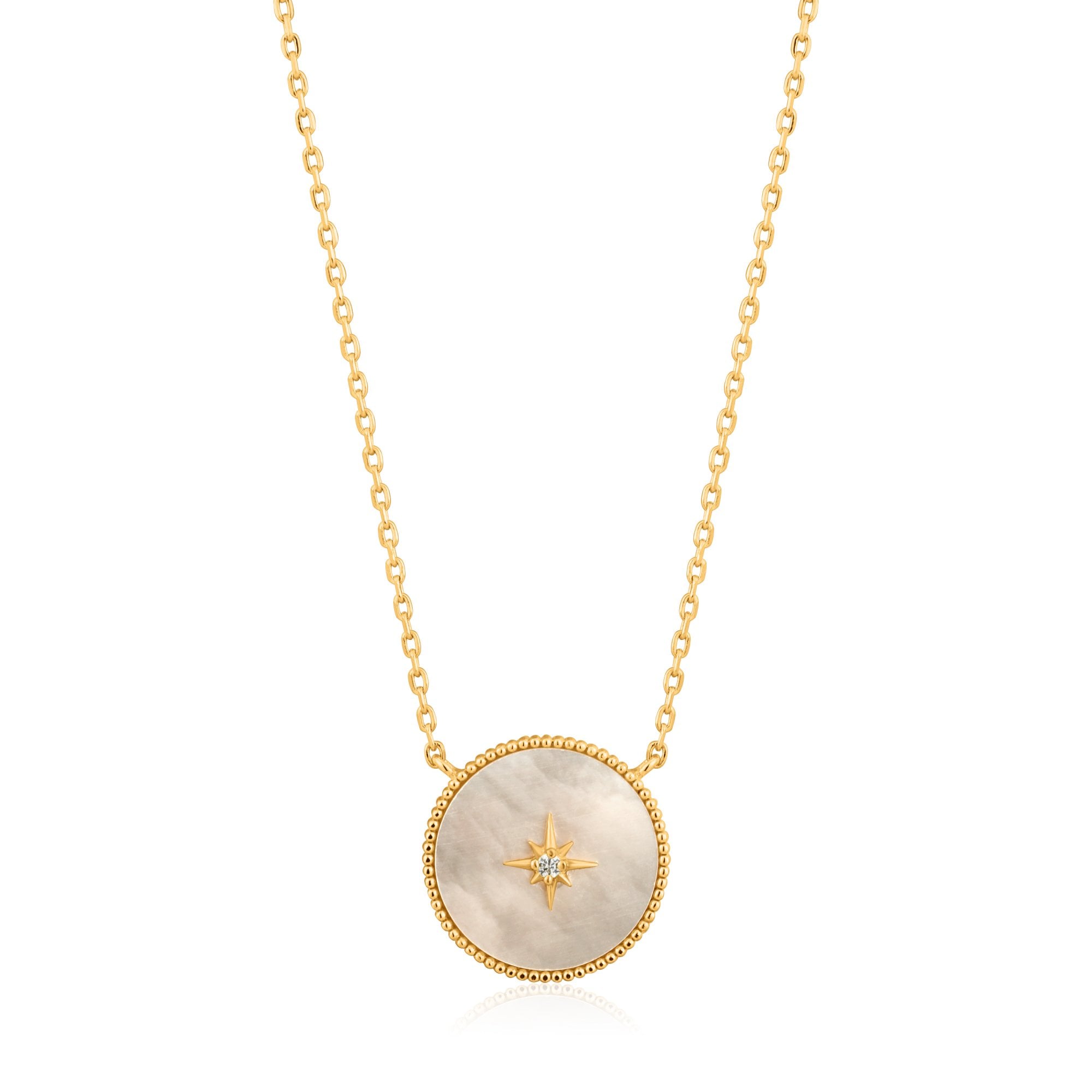 Pendantif argent 925, étoile, nacre de perle