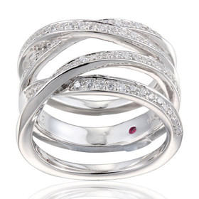 Bague pour femme en argent 925, zircons