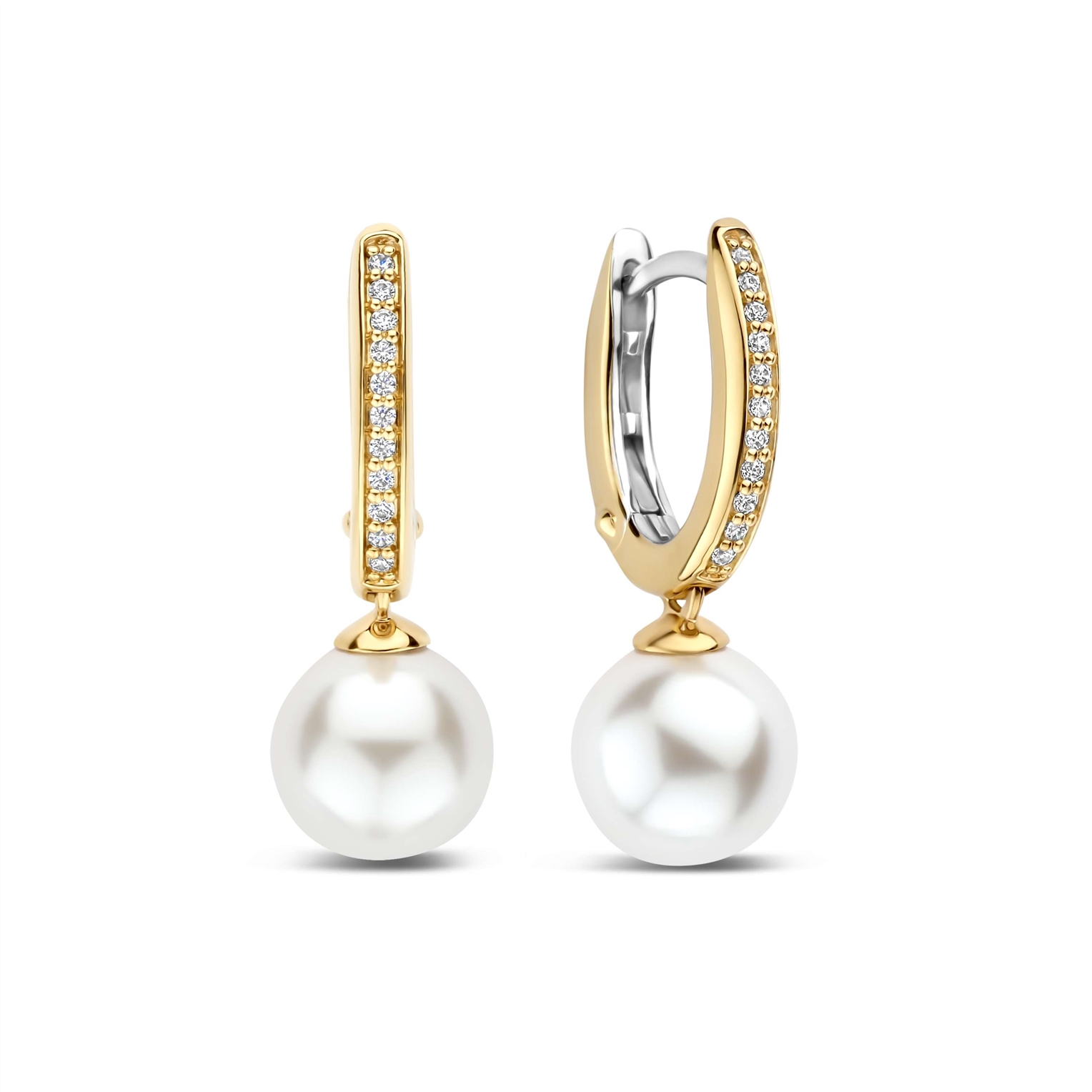 Boucles d'oreilles pour femme en argent 925, cubic zirconium, perles - 78092PYP - Ti Sento Milano