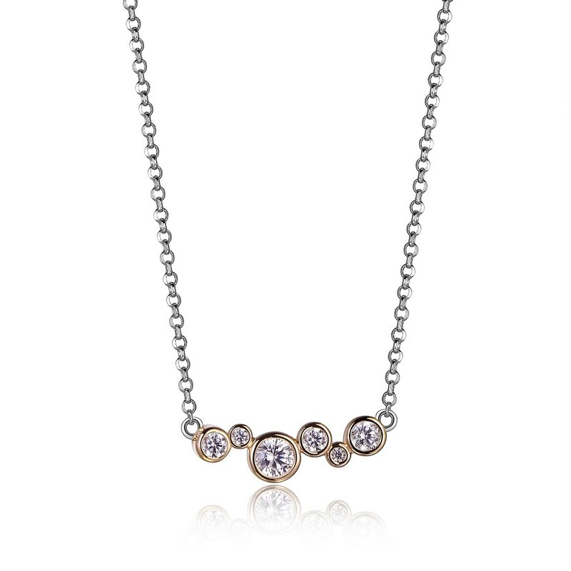 Pendantif+chaine argent 925 6 zircons