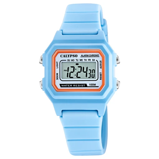 Montre pour enfant avec bracelet en silicone, 100M, lumière, alarme chrono, minuterie