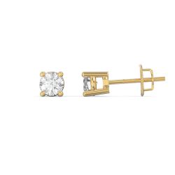 Boucles d'oreilles en or 14K, 2 diamants VS fabriqués en laboratoire pour 0.10 carat - S-022EY-10 - MALO