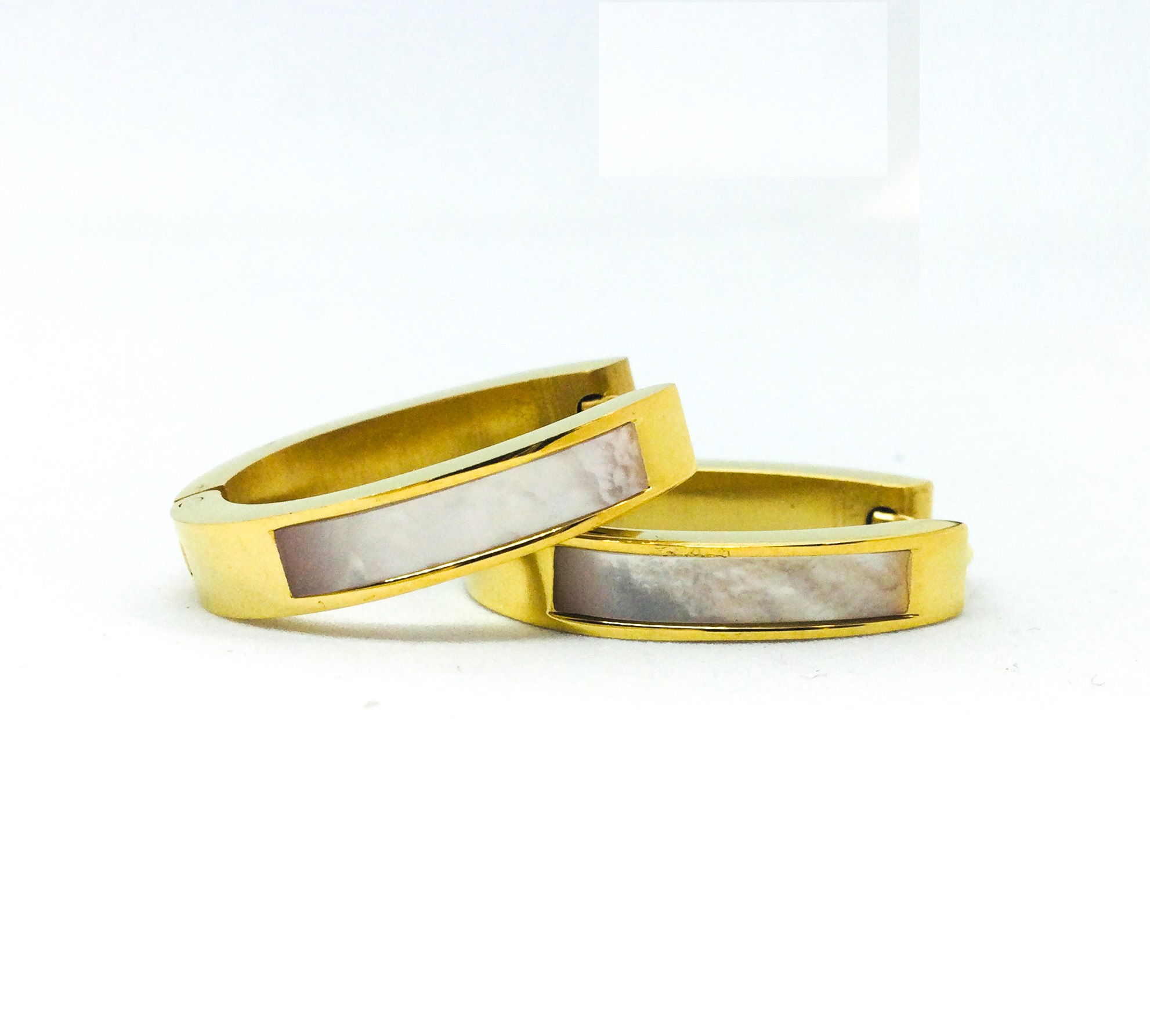 Boucles d'oreilles stainless, nacre de perle