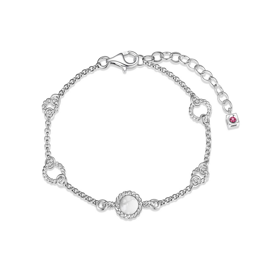 Bracelet pour femme en argent 925, howlite