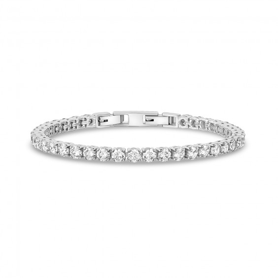 Bracelet tennis en stainless, zircons