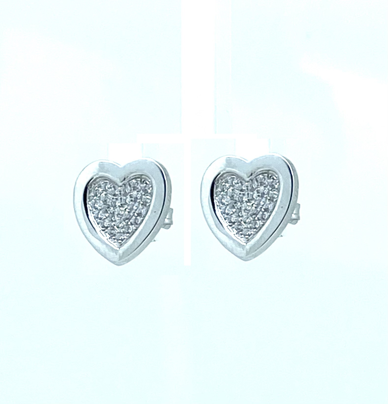 Boucles d'oreilles pour femme en argent 925, cubic zirconium, coeurs - BO440 - Divers