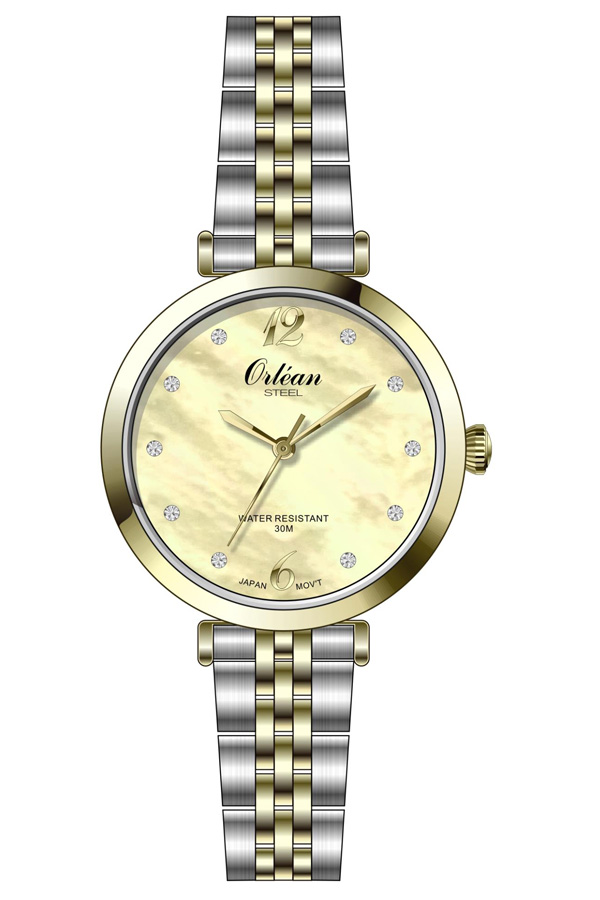 Montre pour femme en stainless, cubic zirconium, 3ATM - ME3684 - Orléan