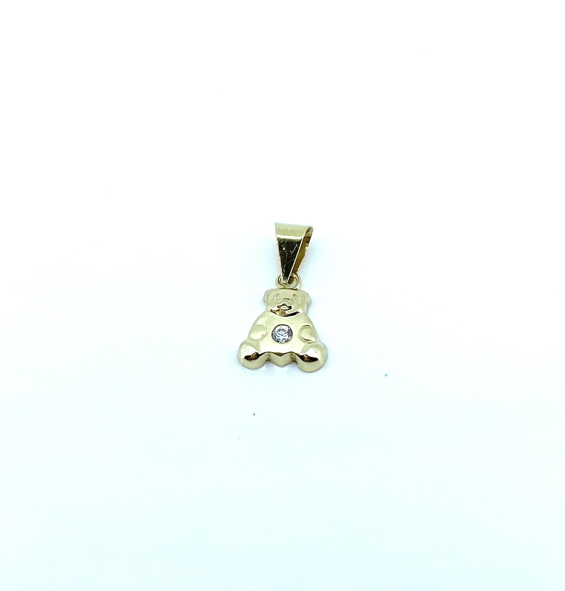 Pendentif pour enfant en or 10k, zircon, ourson