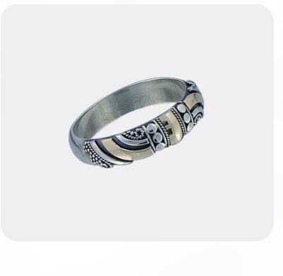 Bague pour femme en argent 925 et or 18K