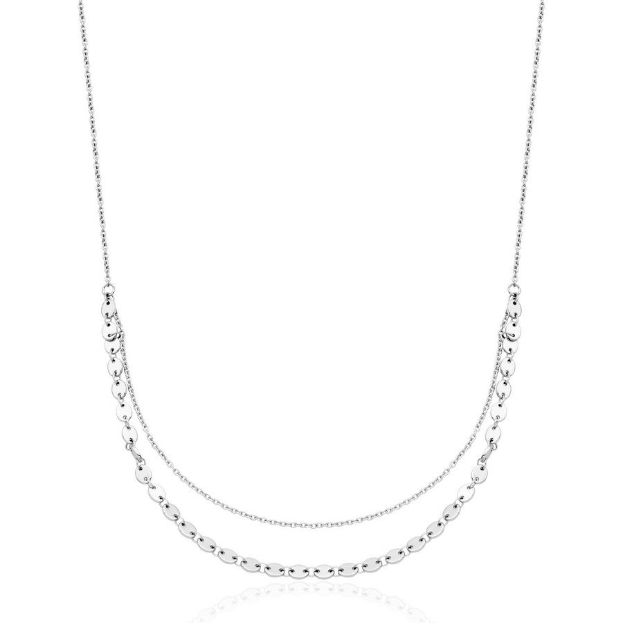 Collier double pour femme en stainless