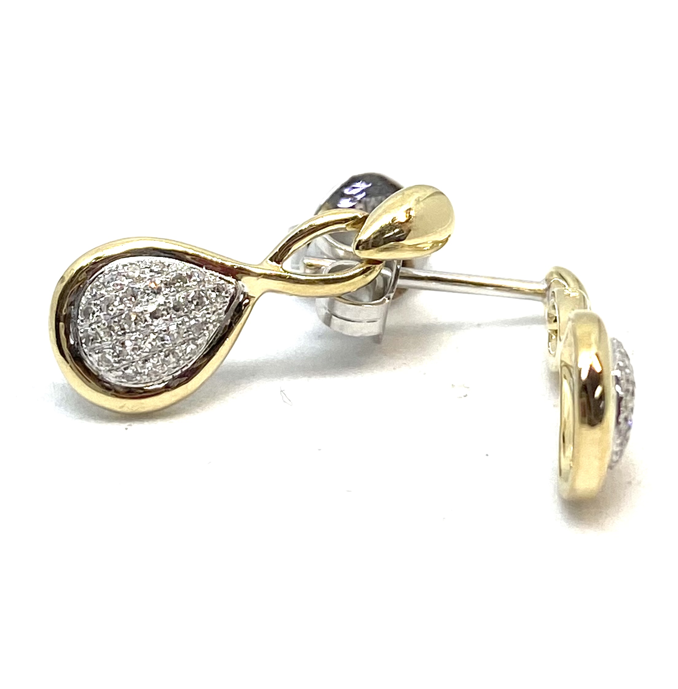 Boucles d'oreilles pour femme en or 14K, 54 diamants pour 0.27 carat