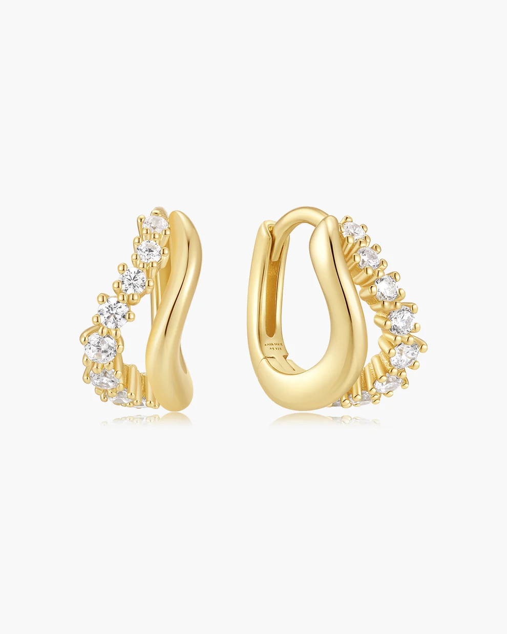 Boucles d'oreilles pour femme en argent 925, cubic zirconium - E079-10G - Ania Haie