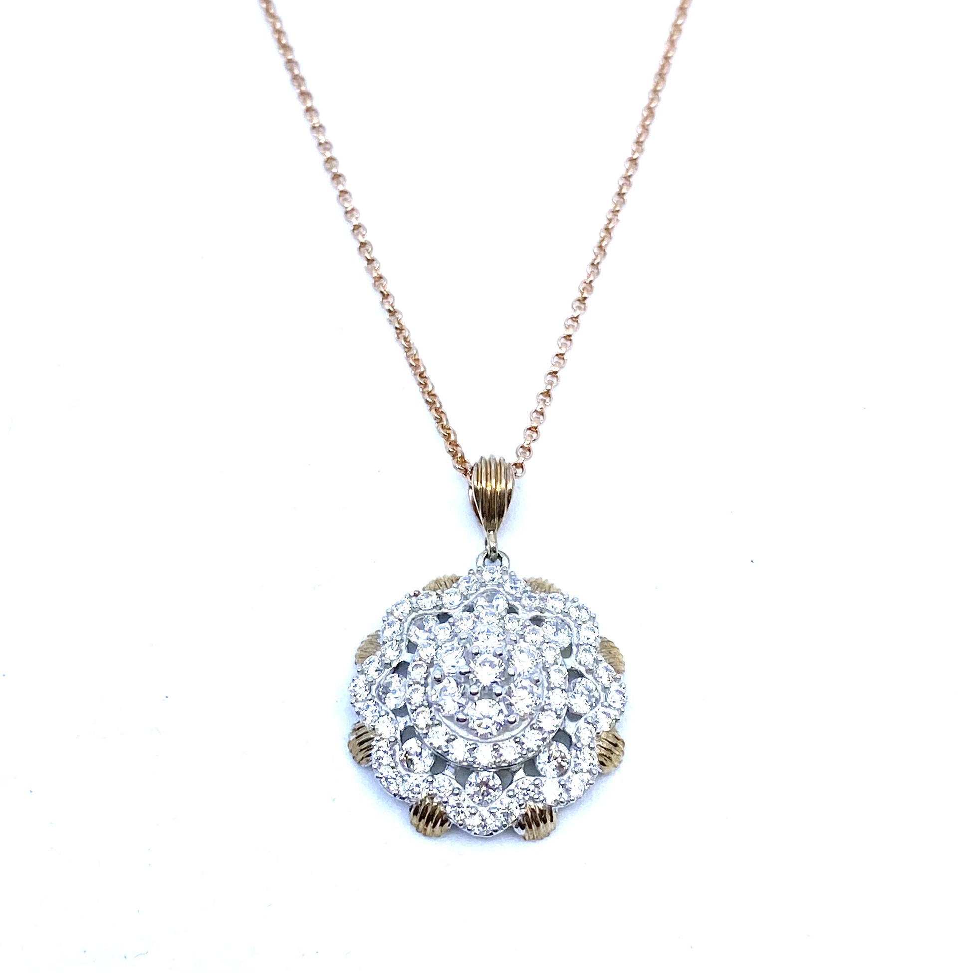 Pendentif pour femme en argent 925, zircons