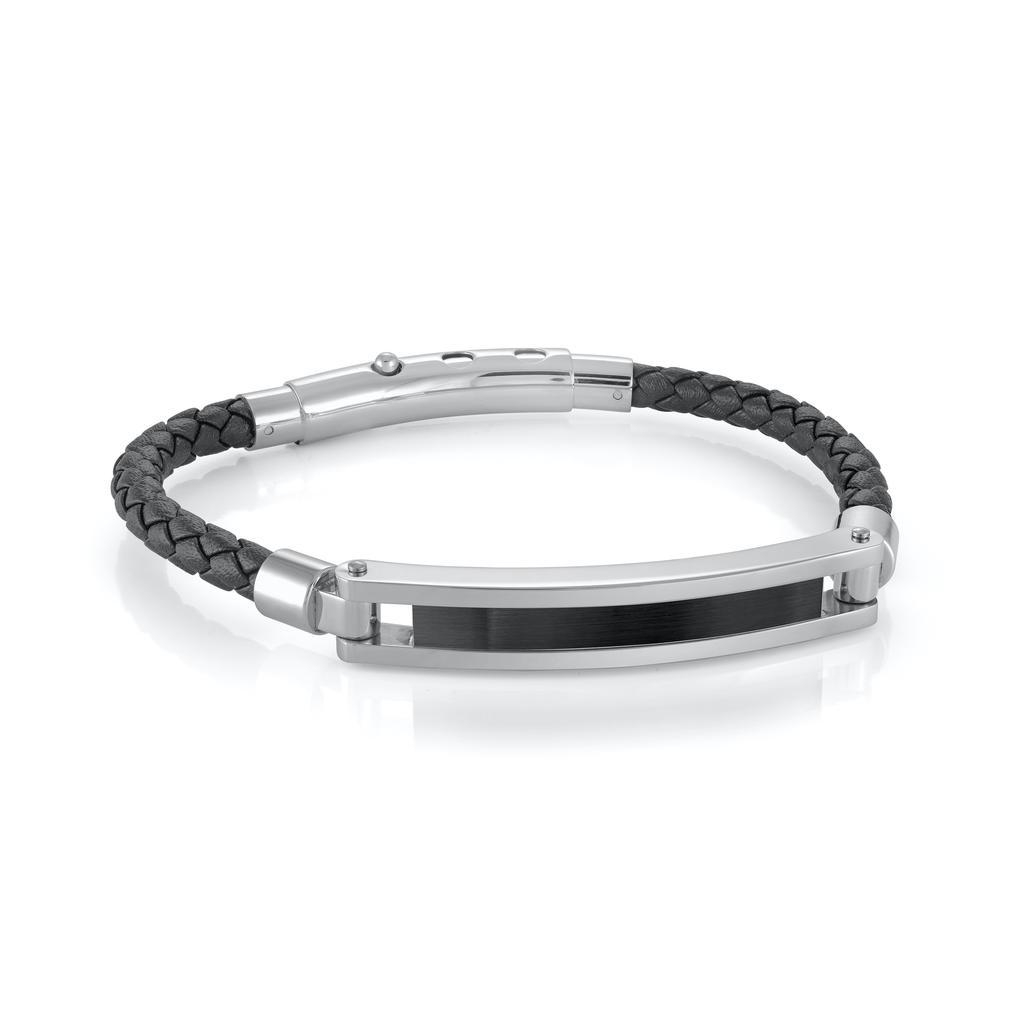 Bracelet stainless et cuir