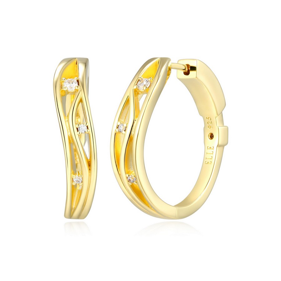 Boucles d'oreilles pour femme en argent 925, cubic zirconium - 32LCUR0020 - ELLE