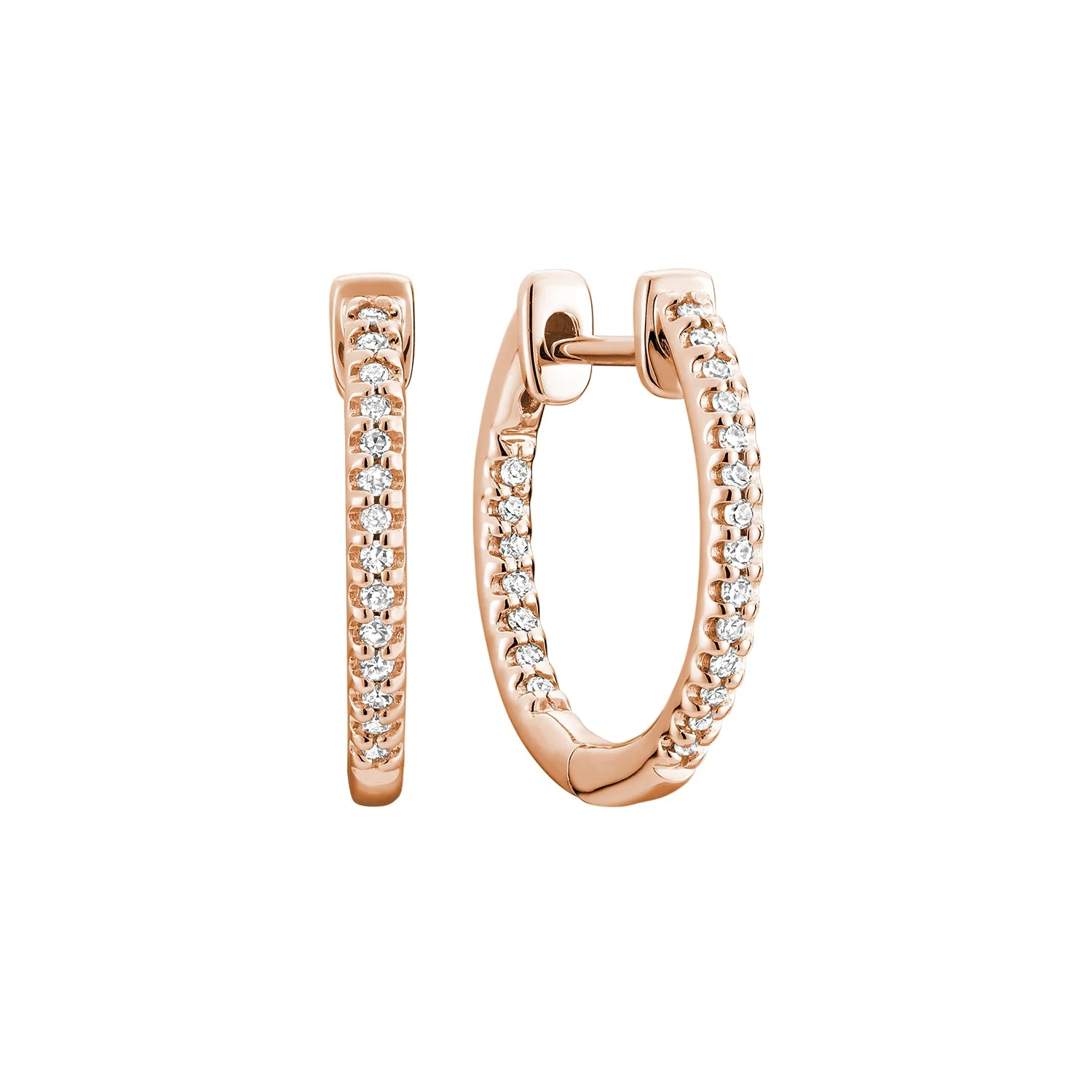 Boucles d'oreilles pour femme en or 10K, 42 diamants I-1 H/I pour 0.12 carat - 13-0410014R - RNB