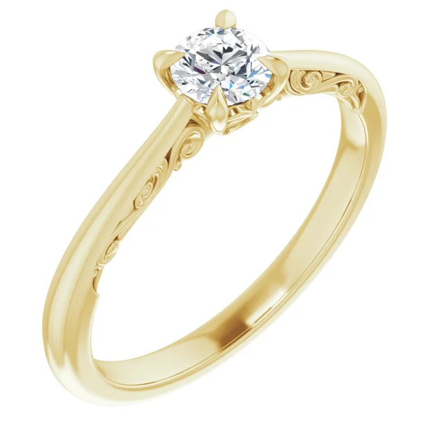 Bague solitaire pour femme en or 14k, 1 diamants VS1 D pour 0.42 carat - 124184 - Stuller