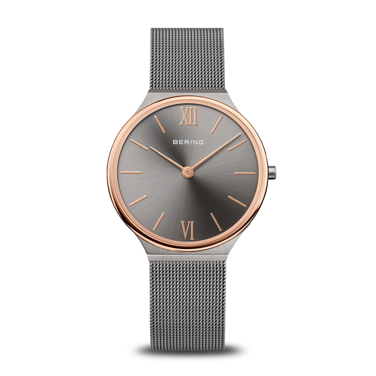 Montre pour femme en stainless, bracelet de mèche, verre saphir, 3ATM - 18434-369 - Bering