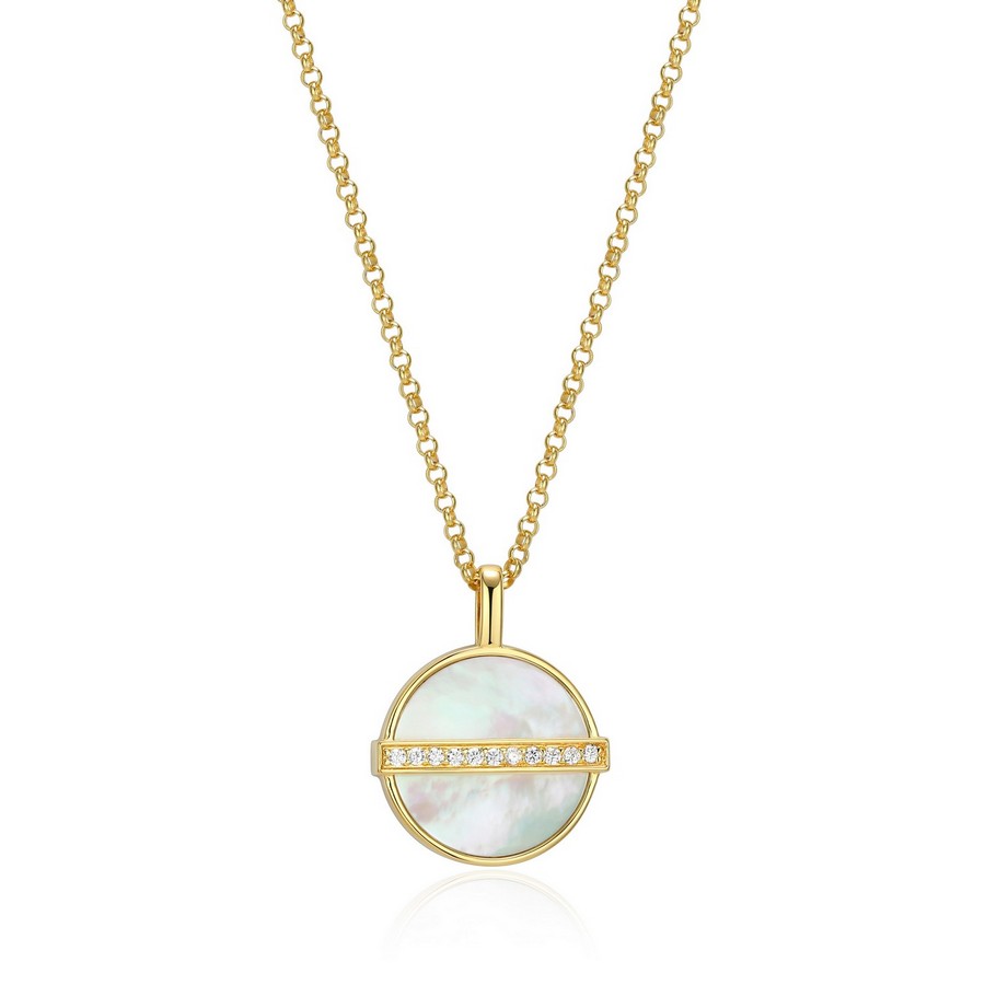 Pendentif pour femme en argent 925, cubic zirconium, nacre de perle - 30LC1DA946 - ELLE