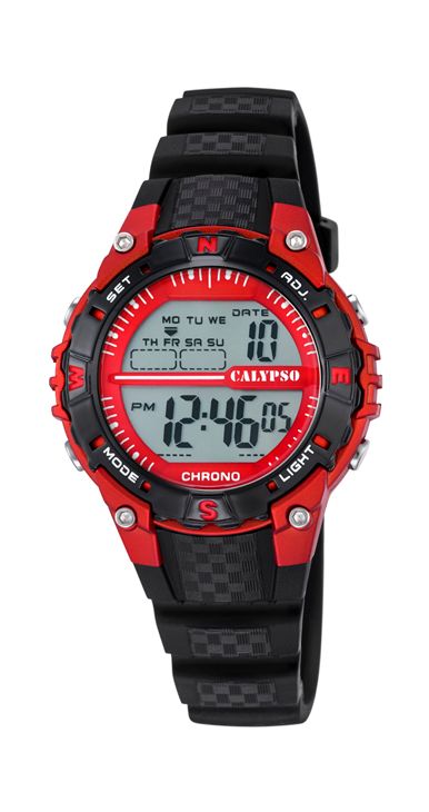 Montre pour garçon en stainless, bracelet de silicone, 10ATM