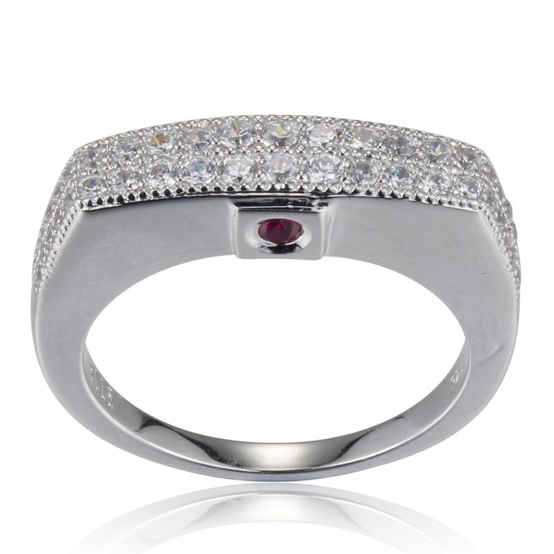 Bague argent 925, 2 bandes de pierres