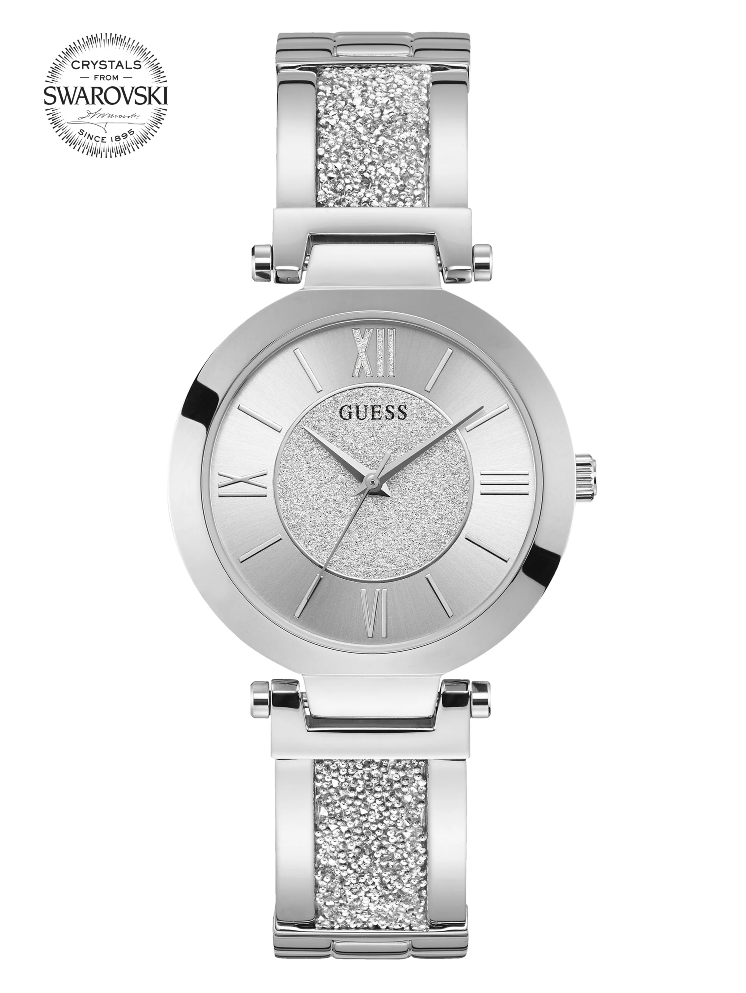 Montre pour femme en stainless, poussière de sarovski