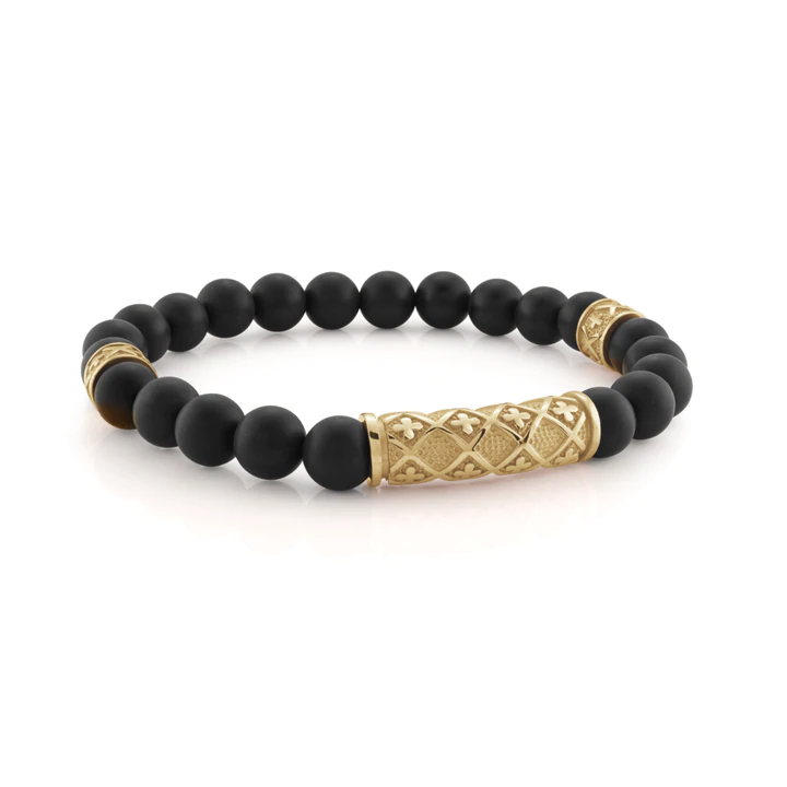 Bracelet élastique pour homme en stainless, billes - BB-197 - Italgem