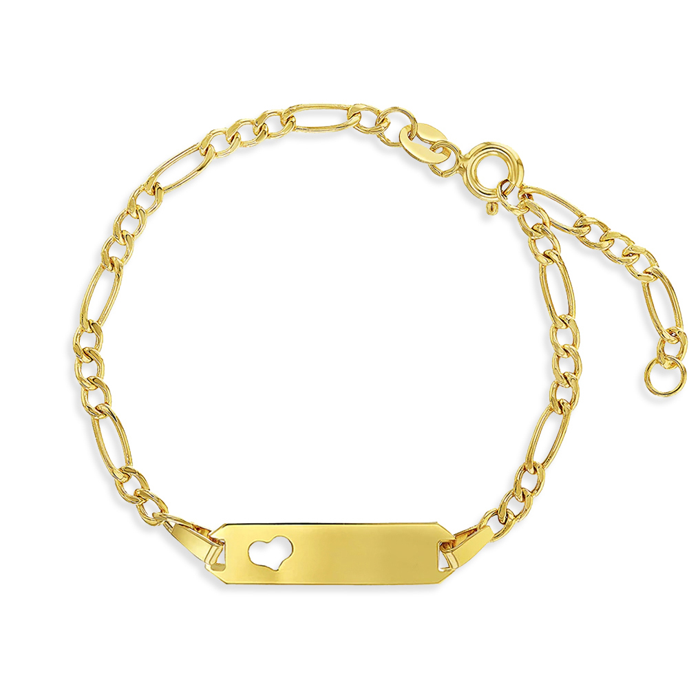 Bracelet pour enfant en or 14k, coeur - YG-02-00009 - In Season Jewelry