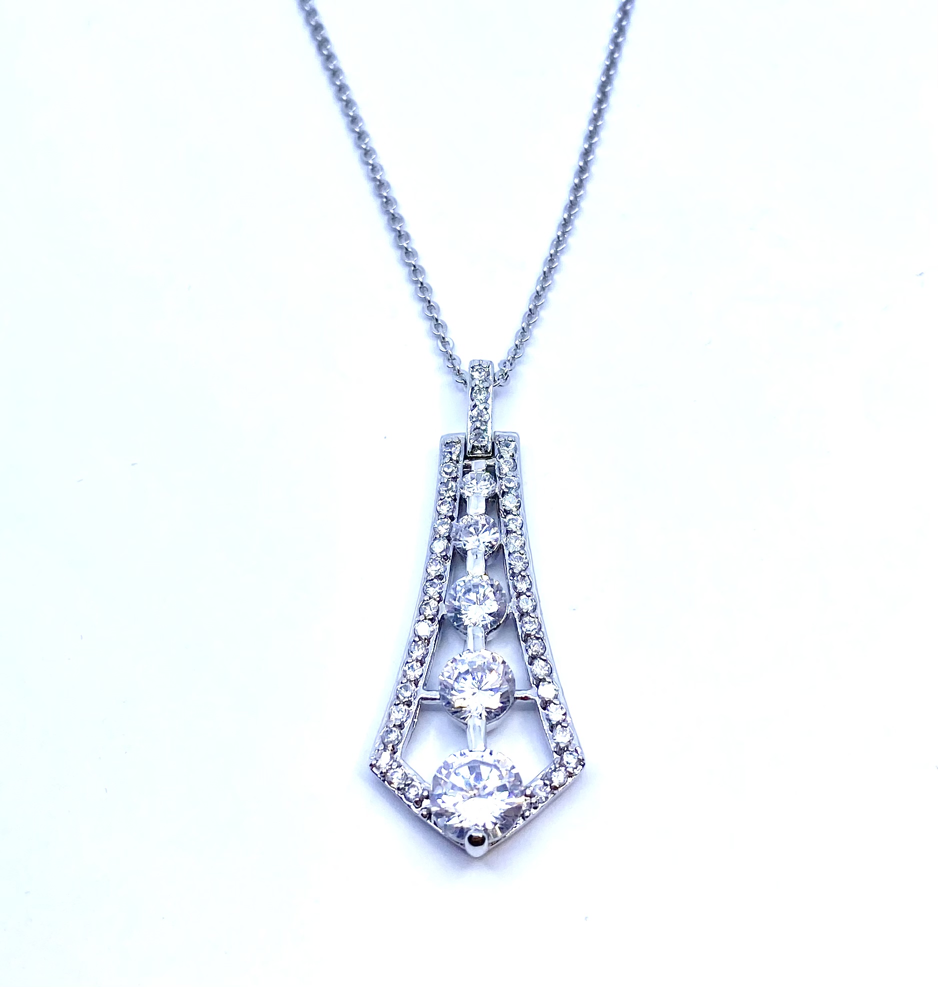 Pendentif pour femme en argent 925, zircons