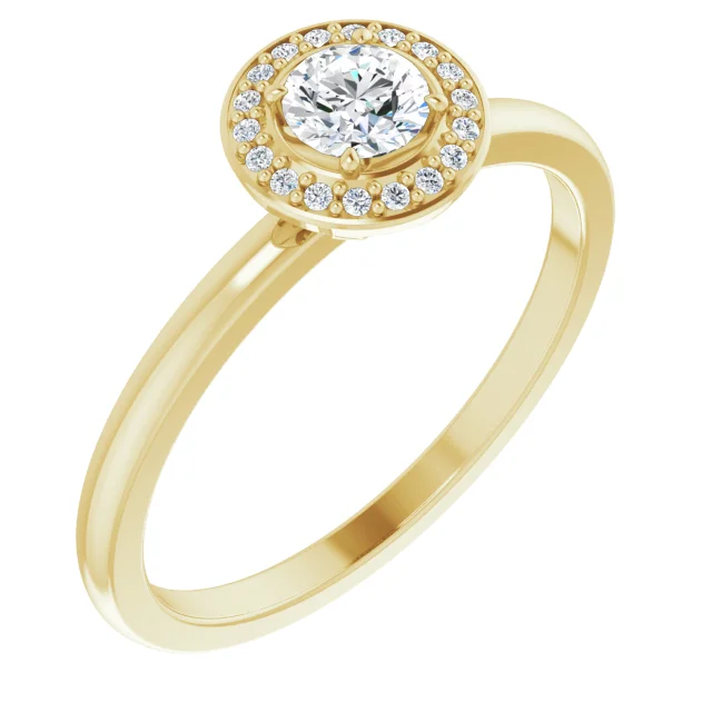 Bague pour femme en or 14k, 19 diamants pour 0.27 carat ( diamant central = 0.22 carat SI-2, F ) - 122743 - Stuller